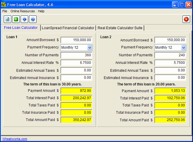 Free Loan Calculator Screenshot
